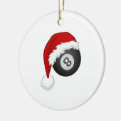 8ボールサンタハットクリスマスビリおもしろいティードスヌーカー セラミックオーナメント (左)