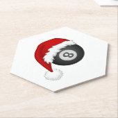 8ボールサンタハットクリスマスビリおもしろいティードスヌーカー ペーパーコースター (アングル)