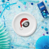 8ボールサンタハットクリスマスビリおもしろいティードスヌーカー ペーパープレート (パーティー)