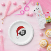 8ボールサンタハットクリスマスビリおもしろいティードスヌーカー ペーパープレート (パーティー)