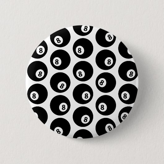 8ボールビリヤードのプールパターンカスタムカラー 缶バッジ (正面)