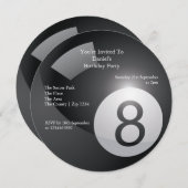 8ボールビリヤードパーティー 招待状 (正面/裏面)