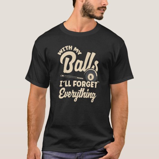 8ボールビリヤード選手プール Tシャツ (正面)