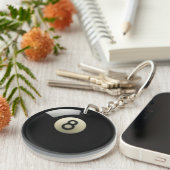 8ボールプールバッグIDラベルまたはバックパックキーチェーン キーホルダー (正面右)