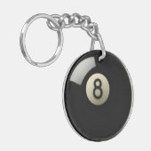 8ボールプールバッグIDラベルまたはバックパックキーチェーン キーホルダー (正面左)