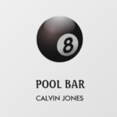 8ボールプールバー白 ウィンドウサイン (シート)