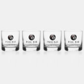 8ボールプールバー白 ウイスキーグラス (正面)