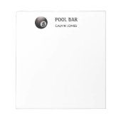 8ボールプールバー白 ノートパッド (正面)