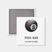 8ボールプールバー白 マグネット (正面/裏面)