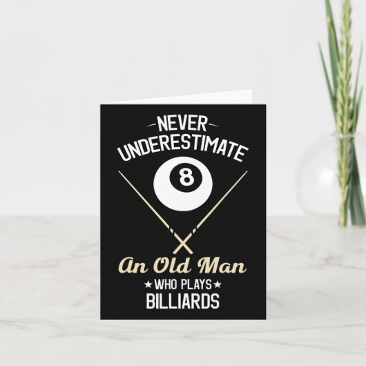 8ボールプールビリヤードおもしろい選手の恋人のパパギフト カード (正面)