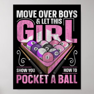 8ボールプールビリヤード引用文for A Pool Player Girl ポスター