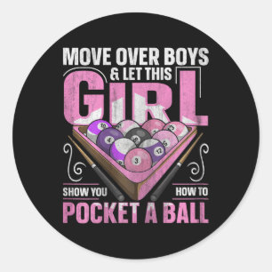 8ボールプールビリヤード引用文for A Pool Player Girl ラウンドシール