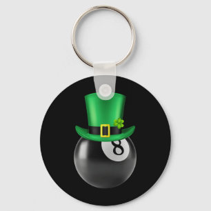 8ボールプールビリヤード愛好家St paddys dayレプレチャ キーホルダー