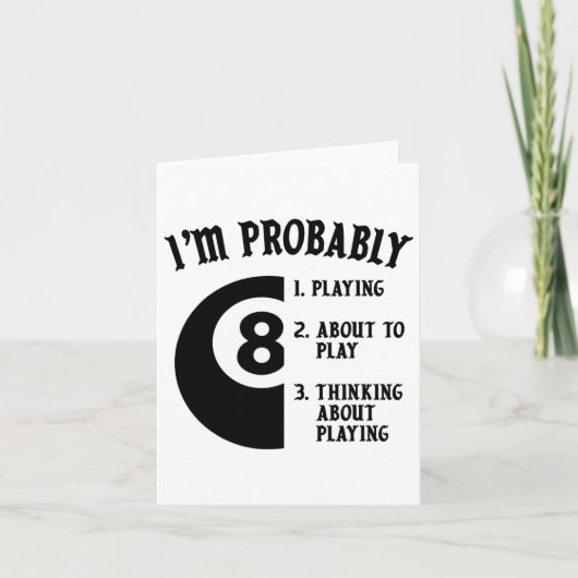 8ボールプールプレーヤービリヤードノベルティギフト カード (正面)