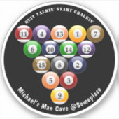 8ボールラックビリヤード球8ボールプールゲーム シール (正面)