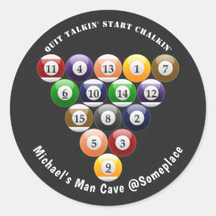 8ボールラックビリヤード球8ボールプールゲーム ラウンドシール