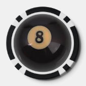 「8ボール」プールボールデザインギフトと製品 ポーカーチップ (裏面)