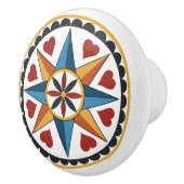 8ポイントスター&ハートアミッシュオランダ16進サインノブ セラミックノブ (右)