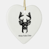 8ポイント木びき台の白い尾シカ セラミックオーナメント (右)