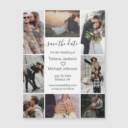 8ミニマル枚の写真を保存する日付マグネット (正面)