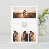 8モダンファンシー写真コラージュ結婚式の日付を保存 招待状