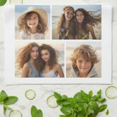 8モダンミニマル枚のフォトグリッドのコラージュ – 白 キッチンタオル (折り畳み)