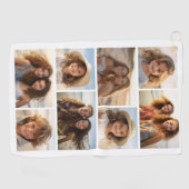 8モダンミニマル枚のフォトグリッドのコラージュ – 白 ゴルフタオル (横)