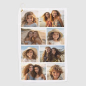 8モダンミニマル枚のフォトグリッドのコラージュ – 白 ゴルフタオル (正面)