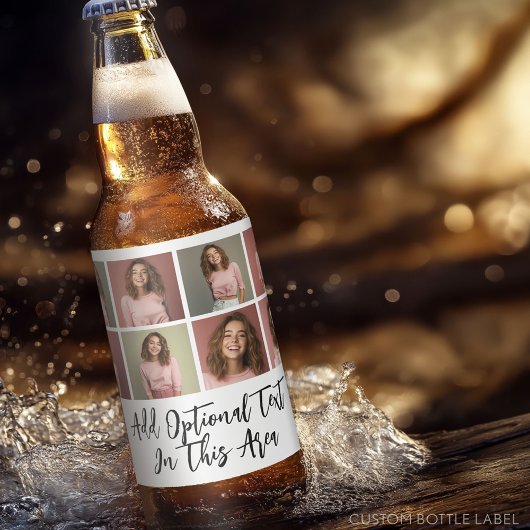 8モダンミニマル枚のフォトグリッドのコラージュ – 白 ビールラベル