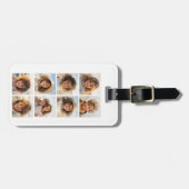 8モダンミニマル枚のフォトグリッドのコラージュ – 白 ラゲッジタグ (正面横)