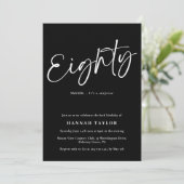 8モダン白黒80誕生日 招待状 (スタンド正面)