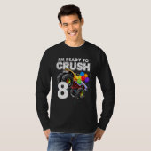 8モンスタートラック8番誕生日Boを潰す準備ができている Tシャツ (正面フル)