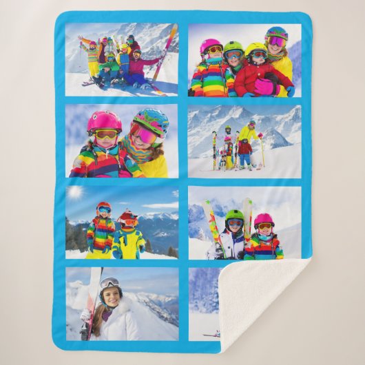 8ランドスケープ写真コラージュAzure シェルパブランケット (正面)