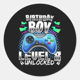 8ロック解除ビデオゲーム8誕生日ゲーマーギフトボーイズ ラウンドシール