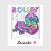 8ローラスケートで滑るリンク8誕生日Pa シール (シート)