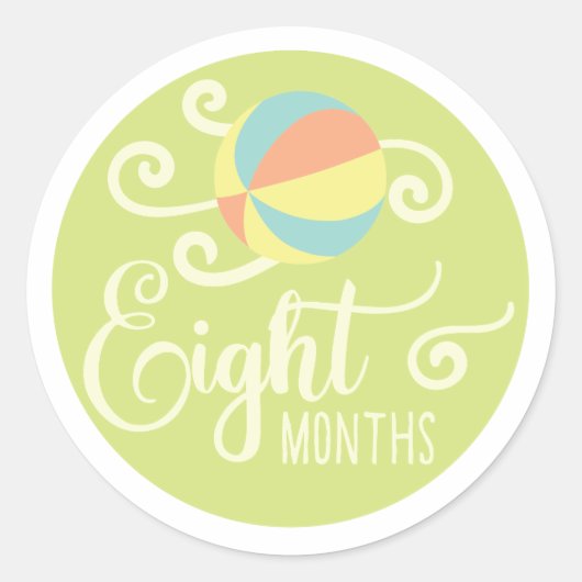 8ヶ月のスタンプ ラウンドシール (正面)