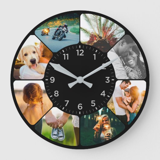 8丸パーソナライズされた写真Large Clock ラージ壁時計 (正面)