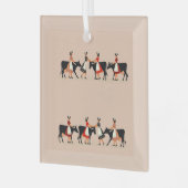 8人の乳搾り娘 カットアウトステンシル風 4 ガラスオーナメント (正面左)