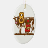 8人の女中の搾り出すこと セラミックオーナメント (右)