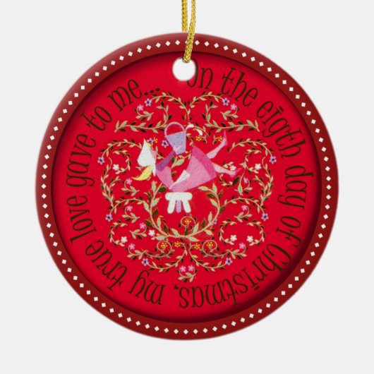 8人の女中Aの搾り出すこと セラミックオーナメント (正面)