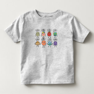 8個のかわいい惑星 トドラーTシャツ