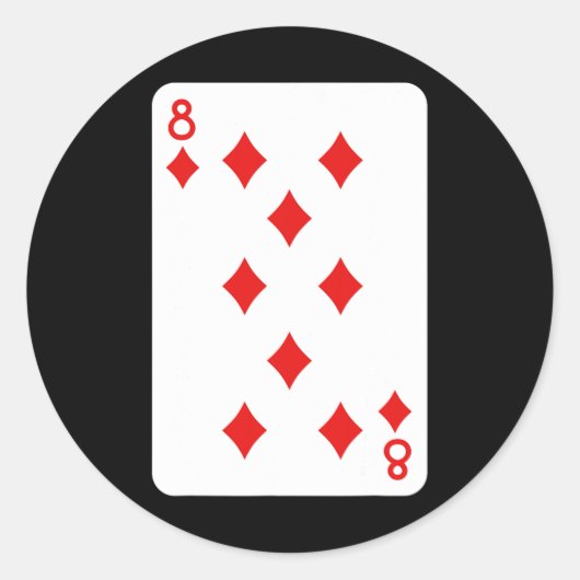 8個のダイヤモンドのトランプハロウィーンの衣装 ラウンドシール (正面)