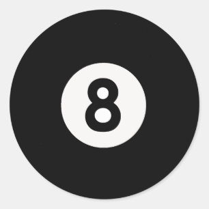 8個のボールのステッカー ラウンドシール