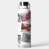 8個の写真をパーソナライズした文字お気に入りのファミリーの思い出 ウォーターボトル (背面)
