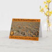 8個の切り分けられたカボチャを見つけて下さい + カード (黄色い花)