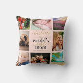 8光世界パーソナライズされたママ最高のー赤面ピンク クッション (裏面)