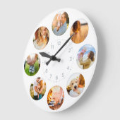 8円パーソナライズされた写真Shadow Inlay Family ラージ壁時計 (傾斜)