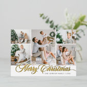 8写真きらめくメリークリスマスグリーティング 箔シーズンカード (立ち正面)