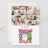 8写真と明るい市松模様にメリークリスマス シーズンカード (正面)