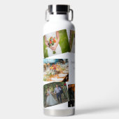 8写真の結婚テンプレートのパーソナライズ文字熱い冷たい ウォーターボトル (正面)